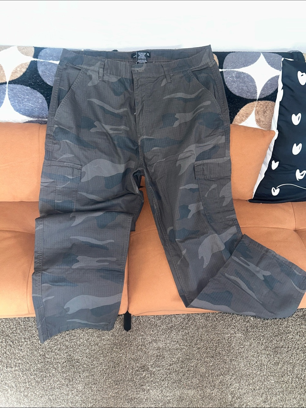 Men's Camo Cargo Pants - Charcoal Gray